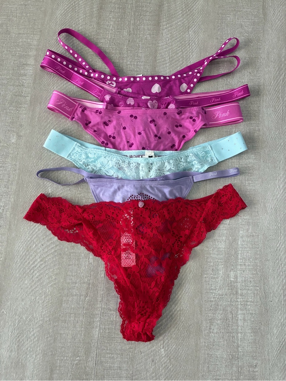 Victoria’s Secret Pink Bundle of 6 Panties Thongs Medium